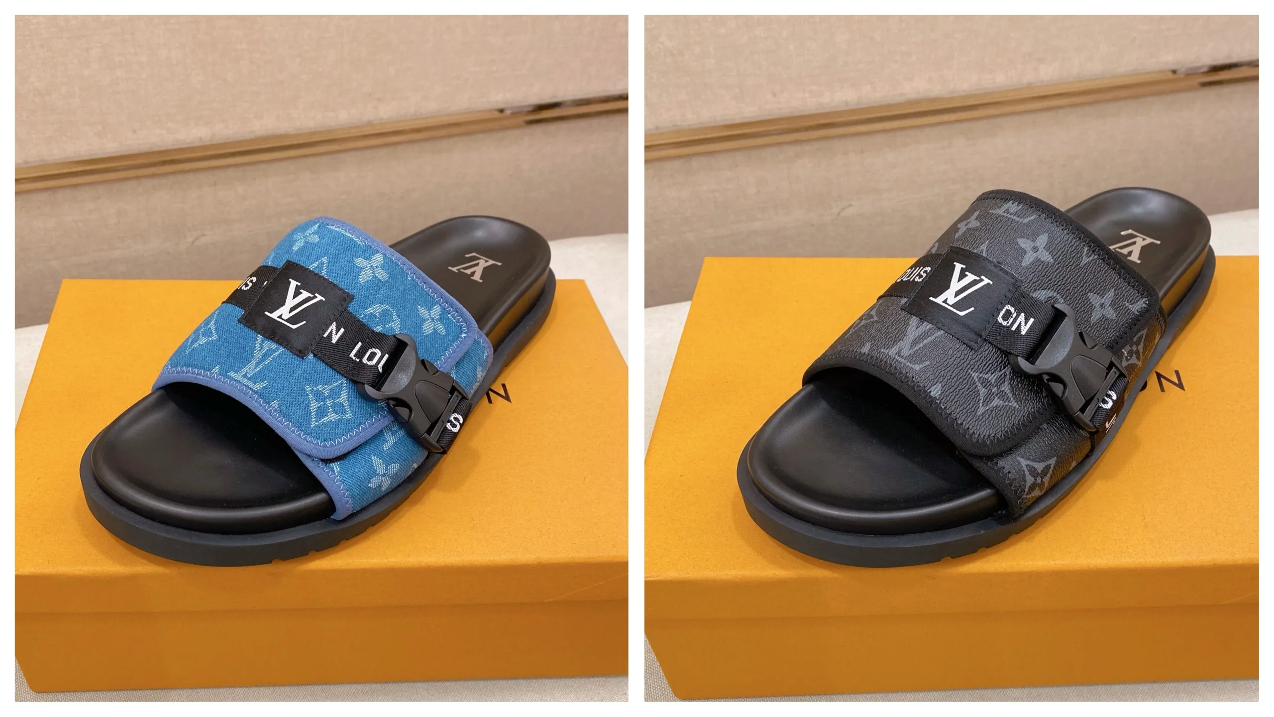 Men's shoes💰: 320💰Made by LV🔍Top purchasing agent, men's spring and summer slippers are available at the same counter. The uppers are made of cowhide imported from Italy, with logo graphics and high-quality craftsmanship. Soles: original soles specially provided by the original factory. Exclusive molded soles are super comfortable. Original goods with single order, 🔍🔍high quality, you can enter and exit the counter at will. Welcome to compare, code number 38-44. Can be customized45